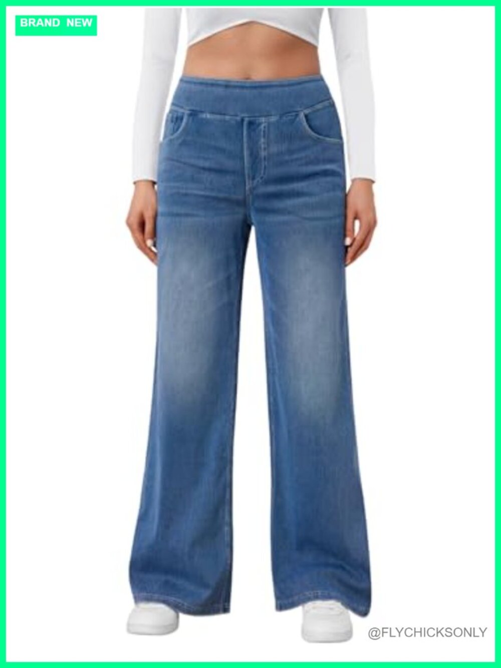 High Waisted Wide Leg Sweatpant Jeans Baggy Denim Pants